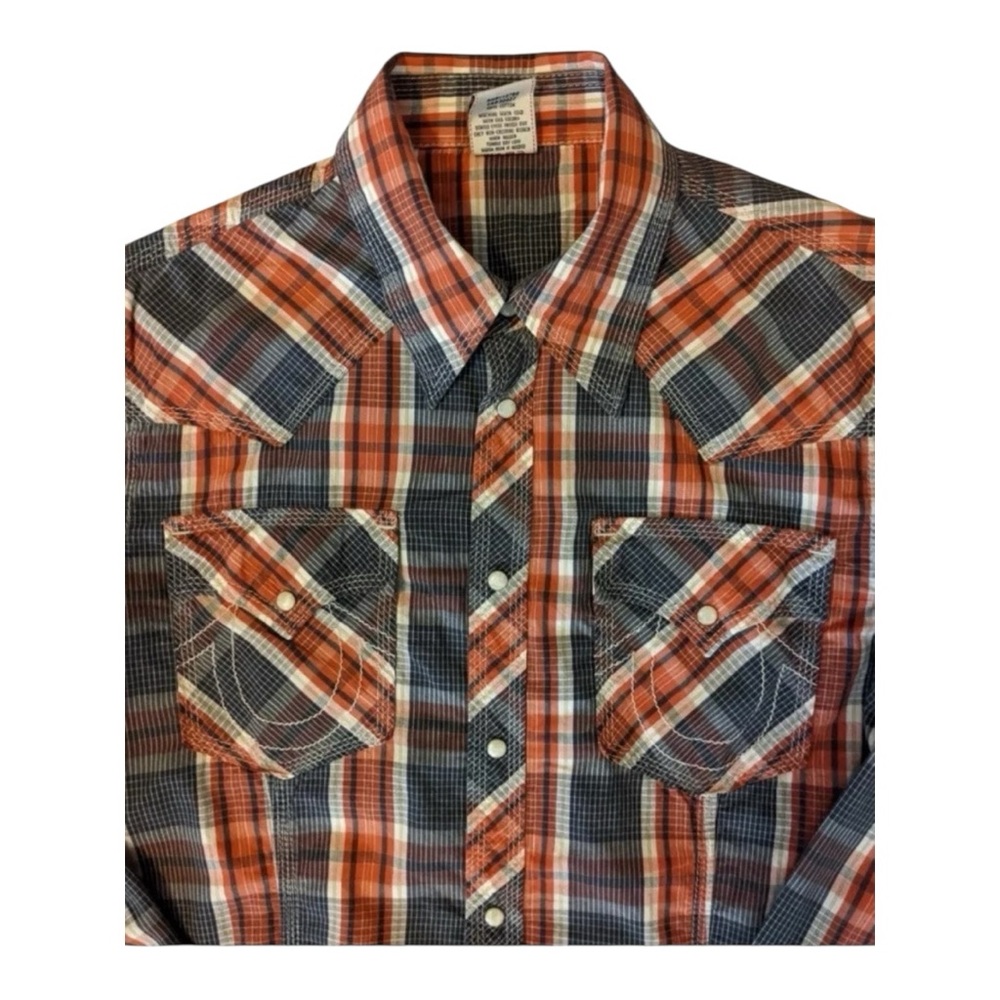 True Religion Western Casual Pearl Button Plaid Button Down Shirt 3XL Y2K - Picture 4 of 5